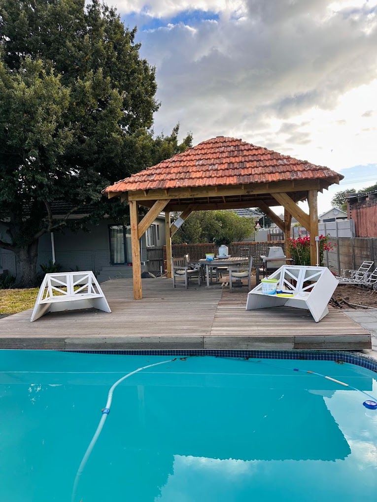 Pool and pavilion